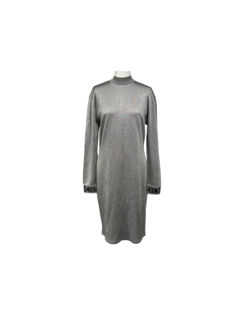 Dior Dress Vintage Silver Rayon 10819 1812 L